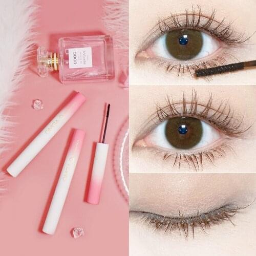 Non-smudge Curling Mascara Peach Small Brush Head Mascara Slim And Thick Curling Anti-sweat Eyes Makeup Beauty TSLM1