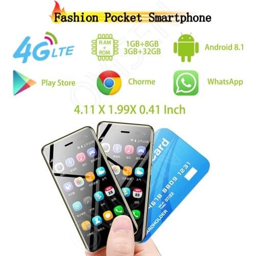 Ulcool U2 Pocket 4G-LTE Android Smartphone 3.15" MTK6739 Quad Core Android 8.1 Dual SIM Luxurious Leather Mobile Phone