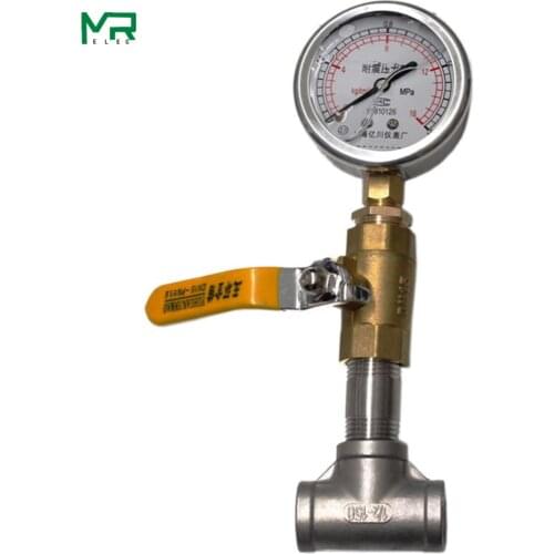 Yn60 water pipe installation pressure gauge matching tee elbow pressure instrument 1.6mpa1mpa4 branch pipe socket