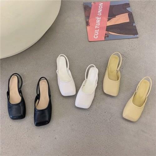 2021 New Designer Outdoor Shoes Woman Mules Platform Slippers Sandalias Ladies Black Slip On Low Heel Pumps Footwear Female