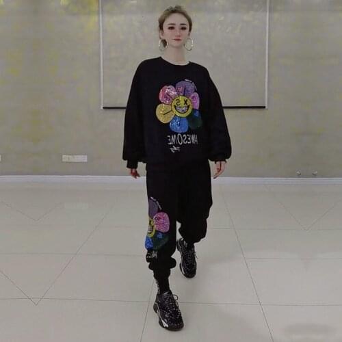 Sunflower Leisure Sports Suit Women Spring and Autumn Velvet Fashion Sweater and Trousers Two-piece Women