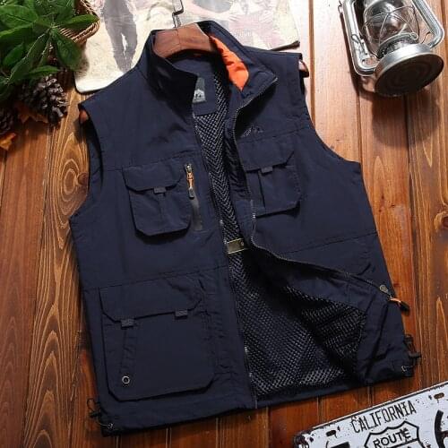 Spring and summer mens vest young and middle-aged outdoor photography sports multi-pocket fishing vest vest