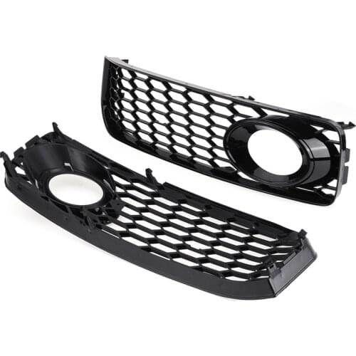 1Pair Fog Light Grille Car Fog Light Lamp Cover Honeycomb Mesh Hex Front Grille Grill For Audi A5 S-Line/S5 B8 RS5 2008-2012