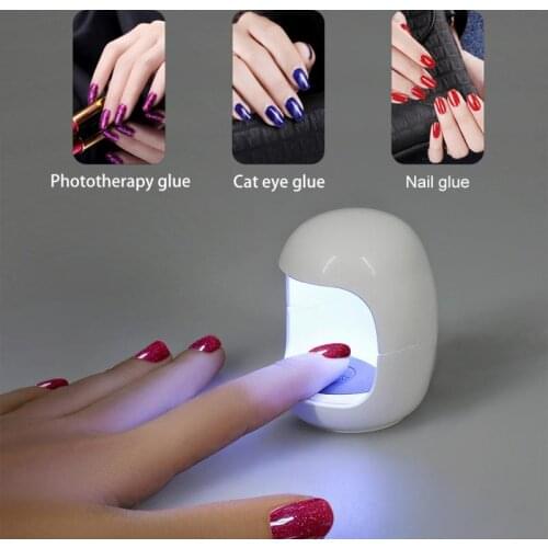 1Pc 3W LED Mini Nail Lamp Egg Shape Timing Phototherapy Nail Gel Dryer Lamp USB Interface Intelligent Induction Manicure Light