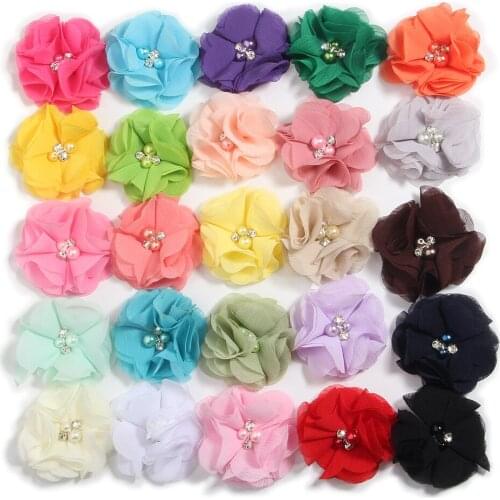 10PCS 5CM High Quality DIY Decorative Wreath Chiffon Fabric Flowers For Wedding Decoration Silk Artificial Flower For Invitation
