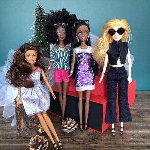 10PCS/LOT Kids Toy Dolls 30CM African Doll Black Doll Moveable Joint Body Doll Toys For Girls