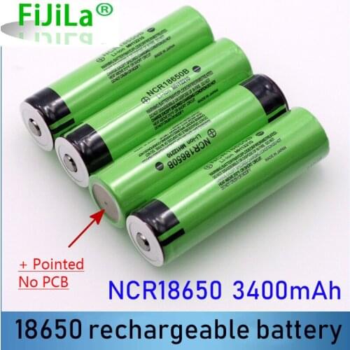 100% New Original NCR18650B 3.7 v 3400 mah 18650 Lithium Rechargeable Battery For Flashlight batteries (NO PCB)