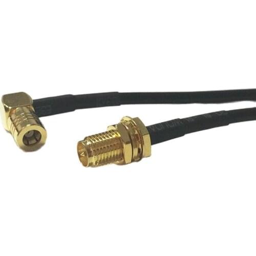 2PCS New RP-SMA Female Jack nut Switch SMB Female Right Angle RG174 Cable Adapter 20CM 8" Wholesale Fast Ship