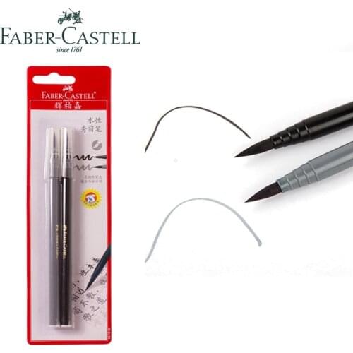 2pcs/lot Faber-Castell Soft Brush Calligraphy Pen Sketching Design Hand Lettering Pens Water Based Paintbrush Calligraphic Gray