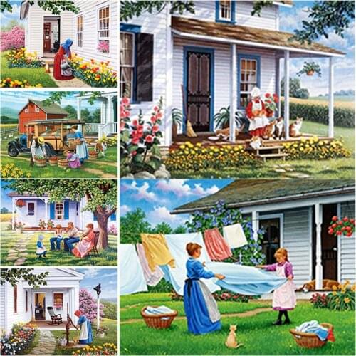5D Diamond Painting Landscape Garden Kit Full Drill Square Flower Embroidery Mosaic Art Picture of Rhinestones Home Decor Gift