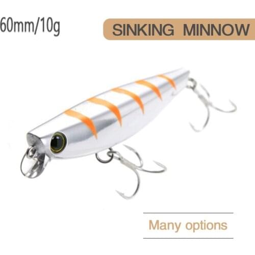 6cm 10g Slowly Sinking Wobblers Minnow Fishing Lure New Crankbait Artificial Hard Bait Trout Carp Swimbait Pesca Jerkbait