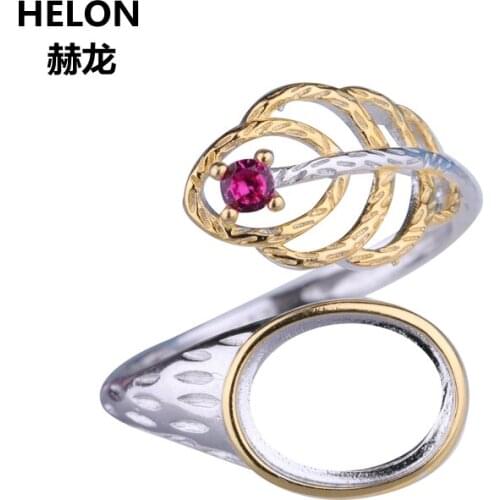 925 Sterling Silver Women Engagement Wedding Ring 8x10mm Oval Cabochon Semi Mount Ring Setting fit Amber Turquoise Wholesale