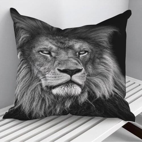 African lion king head Throw Pillows Cushion Cover On Sofa Home Decor 45*45cm 40*40cm Gift Pillowcase Cojines Dropshipping