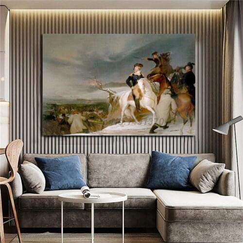 Revolutionary War Art George Washington Crossing The Delaware Poster Paintings On Canvas Modern Art Wall Pictures Home Decor