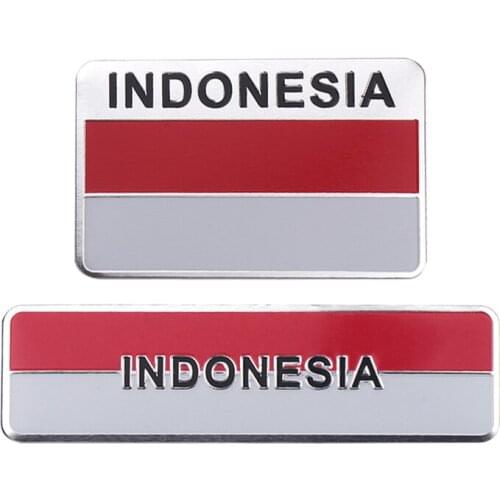 Car Styling Indonesia Flag Badge Emblem Aluminum Sticker Motorcycle Decal Accessories For Toyota Avanza Calya Honda HR-V Suzuki