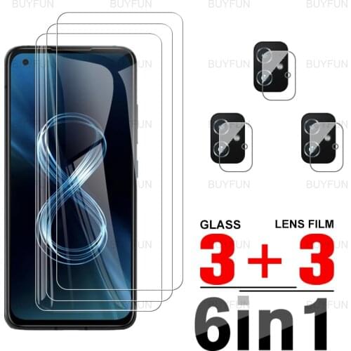 For Asus Zenfone 8 5.9inch 6in1 Full Cover HD Tempered Glass on for asus zen fone zenfone8 zenfone 8filp camera safety film