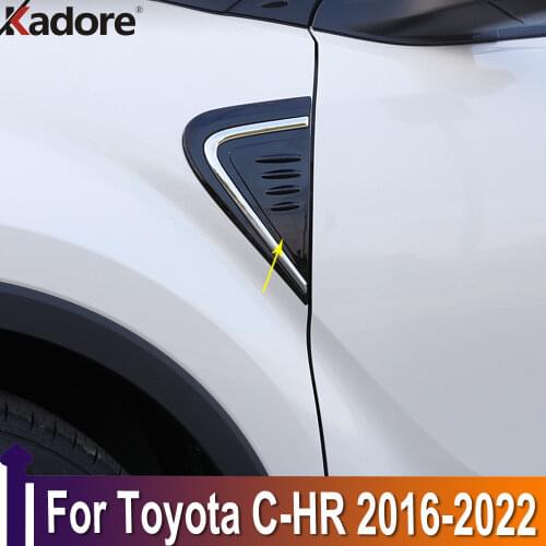 For Toyota C-HR CHR 2016-2019 Chrome Door Side Vent Air Flow Fender Outlet Cover Trim Wing Car Styling 2017 2018