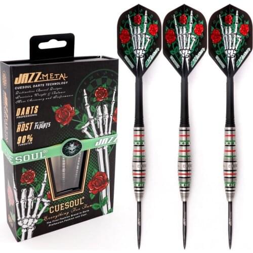 CUESOUL JAZZ-METAL 21/23/25g Steel Tip 90% Tungsten Dart Set with Integrated ROST Dart Flights and Wristband