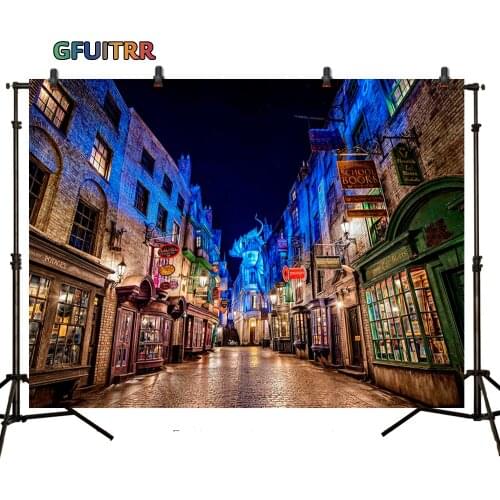 GFUITRR Streetscape Photography Backdrop Wedding Birthday Party Background Man Made Decorate Vinly Photo Booth Props