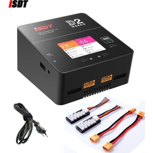 ISDT D2 With Two XT60 Cable And Two JST-XH Balance Board 200W Dual Charger For Lipo Lion LiHV LiFe NiMh Battery