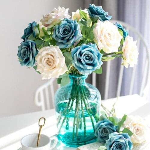 Artificial Flower Bright-colored Excellent Workmanship Faux Silk Flower Decorative Wide Application Fake Rose Flower for Home