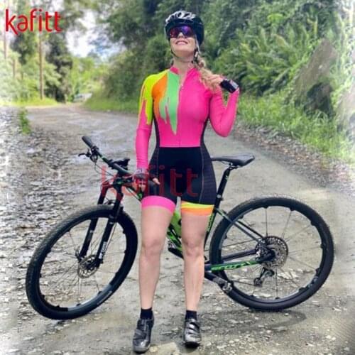 Kafitt Pro Team Triathlon Ladies Cycling Jersey Shorts Set Motorcycle Shorts Sweatshirt Long Sleeve One-piece Couple Suit