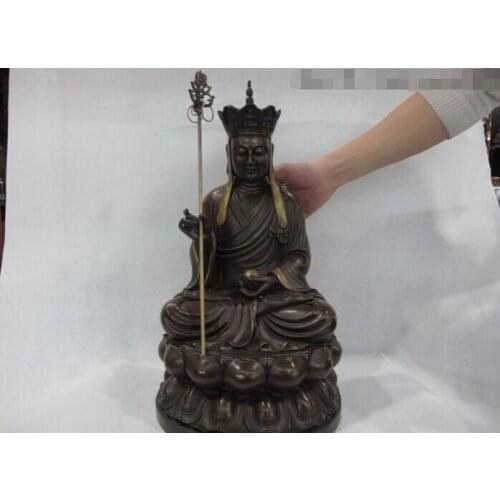 Collectible bronze 20 China Buddhism Copper Bronze Datang Xuanzang Jizo Kshitigarbha Buddha Statue