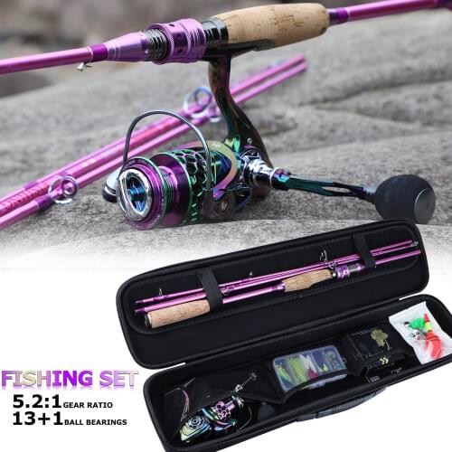Sougayilang Fishing Rod and Reel Combo Set Spinning Fishing Reel and Spinning Rods Fishing Line Lure Bag Hooks Float Full Set