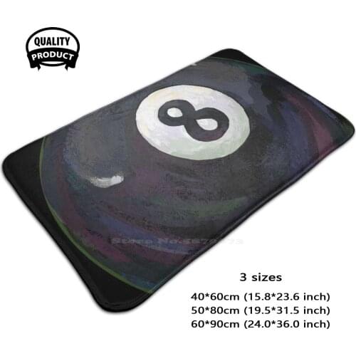 Billiards 8 Ball Door Mat Foot Pad Home Rug 8 Ball Eight Ball Pool Ball Pool Players Pool Lovers Indoor Sport Pool Ball Black