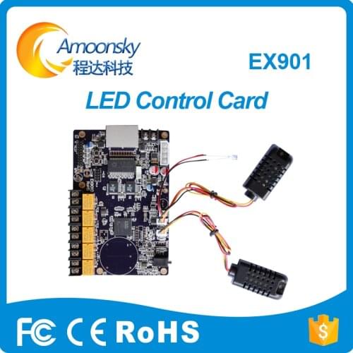 Linsn ex901d led multi function card LED sign board humidity and temperature detection replaced by ex902d