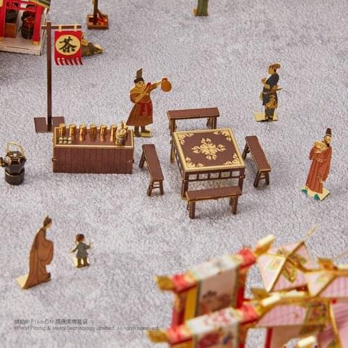 Piececool 3D Metal Puzzle Figure Toy TANG DYNASTY SCENERY SET model KITS Puzzle 3D Models Gift jigsaw Toys For Children