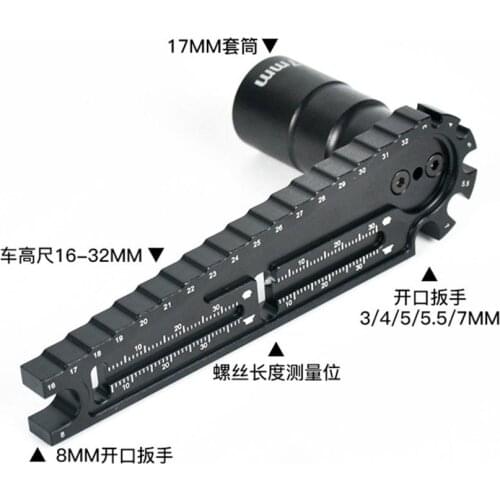 Multifunction 17mm 8mm HEX Nuts Installation Tool Vehicle height adjustment wrench Screw length measurement for RC car