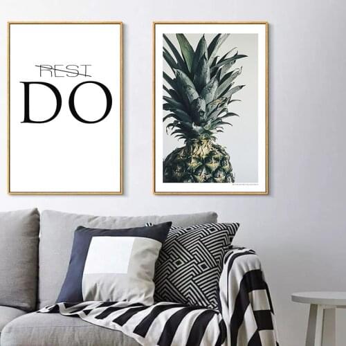 Nordic Canvas Painting Home Decor Wall Art Print Living Room Decor Picture Letter Quote Pineapple Poster Nordic Realist Painting