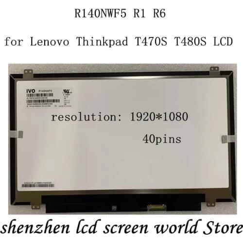 NV140FHM-T00 B140HAK01.0 14.0" FHD 40PINS R140NWF5 R1 R6 for Lenovo Thinkpad T470S T480S LCD LED Display Touch Screen Digitizer