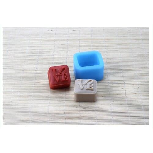 Wholesale!!1pcs Square LOVE (R1834) Silicone Handmade Soap Mold Crafts DIY Mould