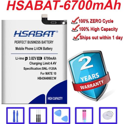 Original HSABAT 5850mAh HB436486ECW Battery for HUAWEI MATE 10/Mate 10 Pro/P20 Pro AL00 L09 L29 TL00/Mate 20/Mate 20 pro
