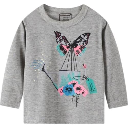 Autumn cartoon childrens T-shirt new style European and American long-sleeved T-shirt for boys and girls, cotton middle and sma