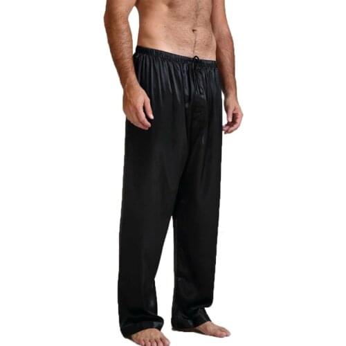 Mens Silk Satin Pajamas Pyjamas Pants Lounge Pants Sleep Bottoms Size S-XL Plus
