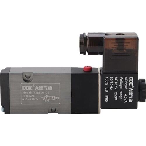 Pneumatic Solenoid Valve 4M210-08 Air Control 2 Position 5 Way Reversing Valve AC220V DC24V AC110V The Electromagnetic Valve