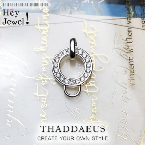 Pendant Charm Carrier White CZ Pave,2018 Brand Fashion Jewelry Europe Style Bijoux 925 Sterling Silver Gift For Woman Club