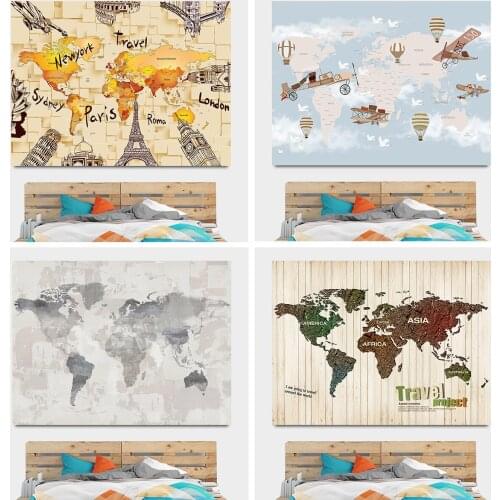 Nordic Ins Map Hanging Cloth Dormitory Wall Cloth Childrens Room Bedside Living Room Wall Background Tapestry Decoration Cloth