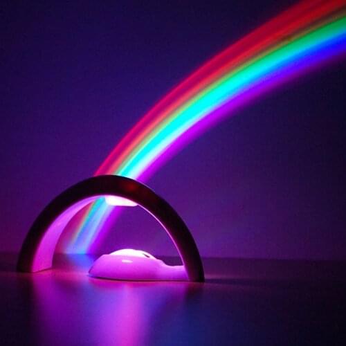 Rainbow Lamp Projector Colorful Romantic Dream Night Light Childrens Bedroom Bedside Table Lamp Photography Atmosphere Lamp