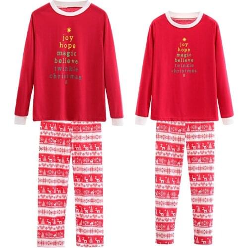 Family new year clothing Cotton Matching Family Christmas Pajamas Clothes Set Mother Father Son Mother and Daughter Pijamas Suit