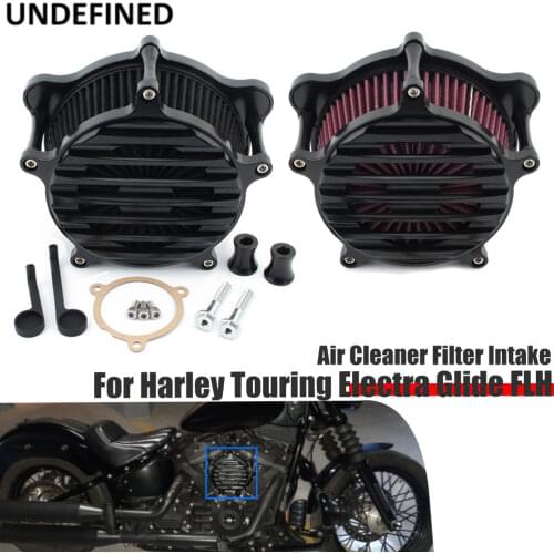 Air Filter Intake Cleaner System Kit Chrome CNC Fence Style for Harley Touring Electra Glide Road King Street Glide Softail
