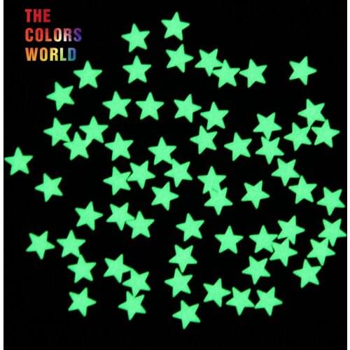 TCYJ825S Glow in dark Glitter Yellow Green Light Color long last glowing, 5MM Star Shape competitive price Noctilucent Glitter