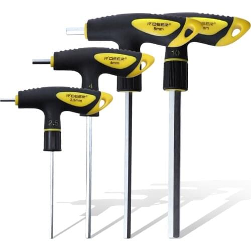 T Shaped Hexagon Screwdriver Bit Set 8pcs Multi-Function Alloy Steel Screwdrive Hex Wrench Kit Electrician Repair Hand Tools