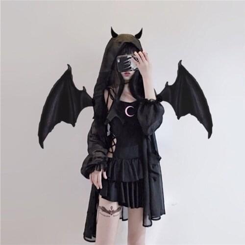 STOCK Womens Swimsuit Demon Flying White Book Three Dimensional Wing One Piece Swimsuit 2021 NEW