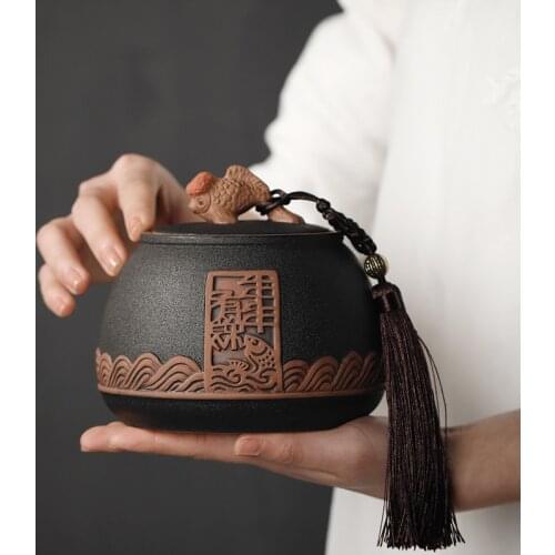 Vintage Ceramics Tea Caddies Kung Fu Tea Set Tea Storage Jar Storage Of Tea Bags Box Tea Caddy Tin Caja Para Te Home Decor BC