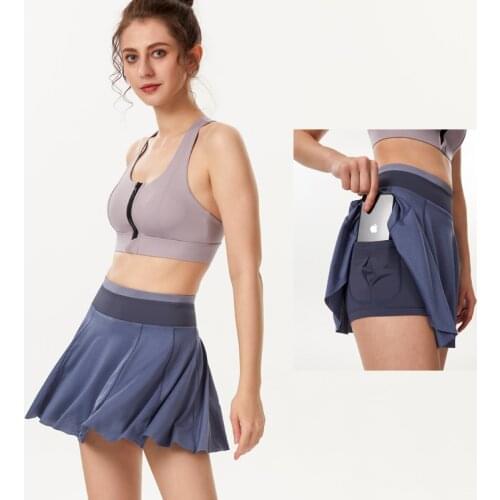 Badminton Golf Skirt High Waist Women Tennis Skirts With Phone Pocket Fitness Shorts Athletic Running Gym Sports Skorts