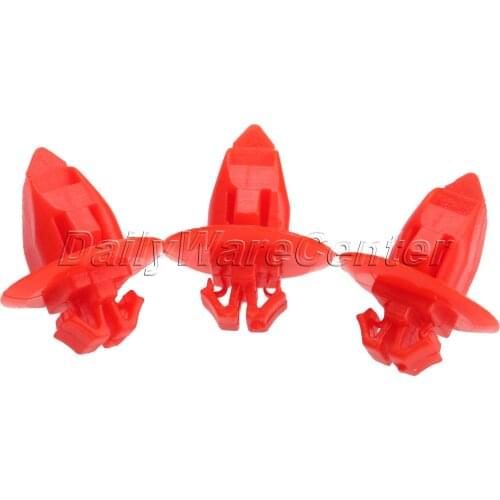 50Pcs Auto Retainer Fastener Push-Type Bumper Car Clips For Toyota Plastic Rivets Vehicle Door Panel Clips Fit 8mm Hole Red